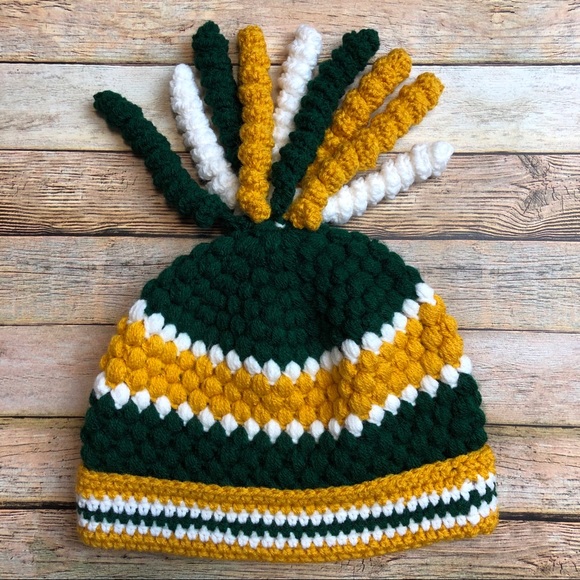 Green Bay Packer Hand Crocheted Hats 